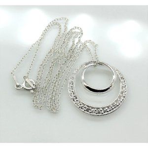 🔴925 STERLING NECKLACE infinity, cz's, 18"